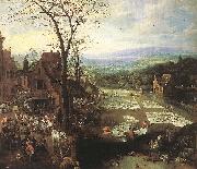 MOMPER, Joos de Flemish Market and Washing Place sg oil painting on canvas